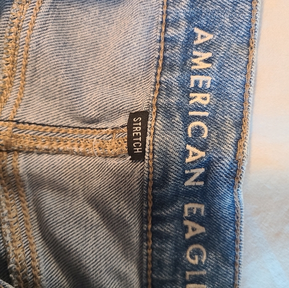 American Eagle Stretch Straight Leg Ripped Jeans 8 Regular - Picture 5 of 6